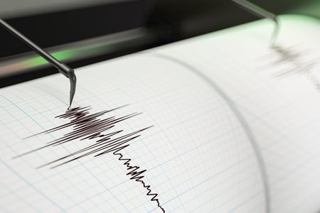 Earthquake Seismograph Activity graph.