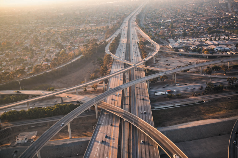 Aerial image of a highway